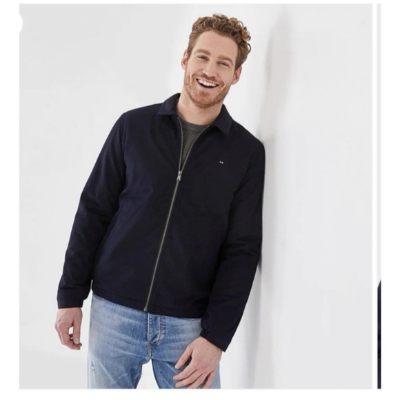 $395 Eden Park Paris Men’s Zip Through Bomber Coat Jacket Navy Quiet Luxury - Picture 14 of 15